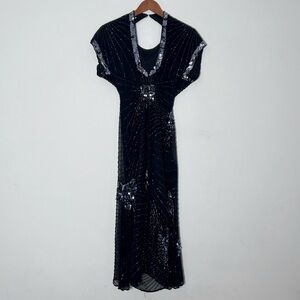 Vintage Nite Lite Sequin Beaded Silk Dress